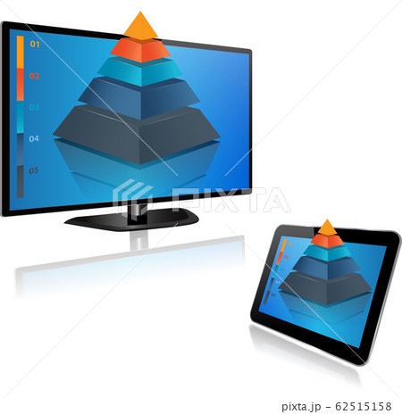 Smart Tv and Tablet with 3d graph Smart Tv and Tablet with 3d graph 62515158