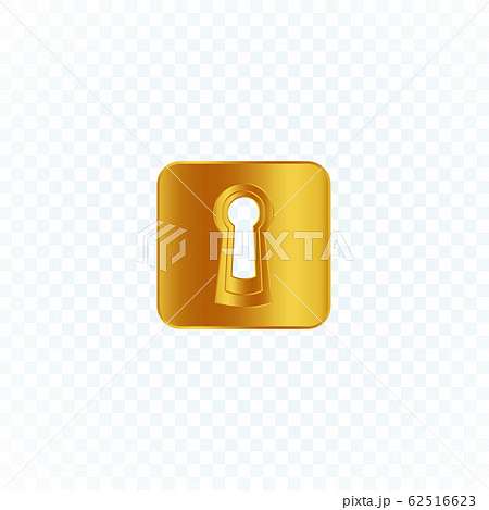 Keyhole icon gold isolated logo or button template modern emblem idea. Concept design or infographic design element for business protect technology isolated vector illustration. 62516623