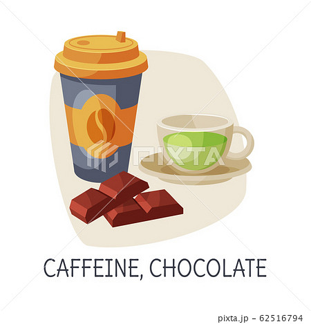 Healthy Food For Brain Caffeine And Chocolate のイラスト素材