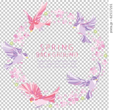 Spring cherry blossoms birds frame 62517201