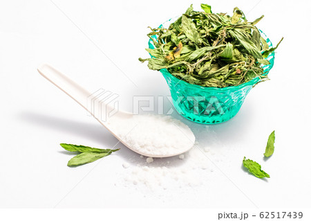 Dry stevia leaves Dry stevia leaves 62517439