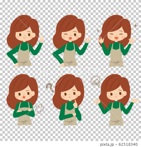 Woman with various expressions 62518340