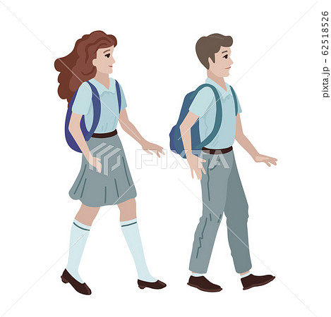 High school students go to school. Vector illustration 62518526
