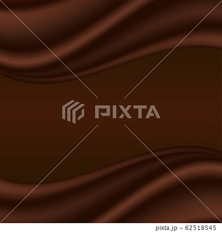 Chocolate wave, abstract dark brown background, smooth satin texture. For cover or page design. Vector illustration 62518545