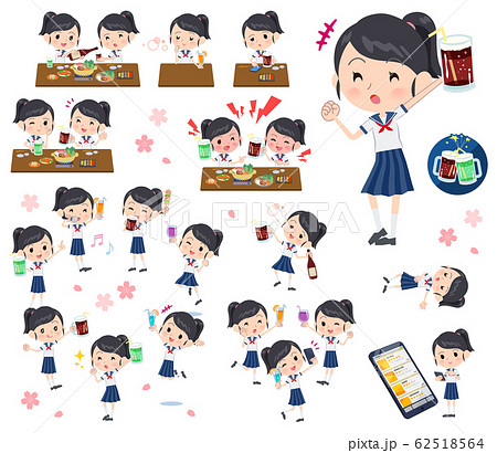 school girl Sailor suit summer_drink school girl Sailor suit summer_drink 62518564