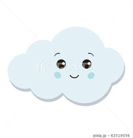 Cute blue cloud icon isolated on white background. 62519356