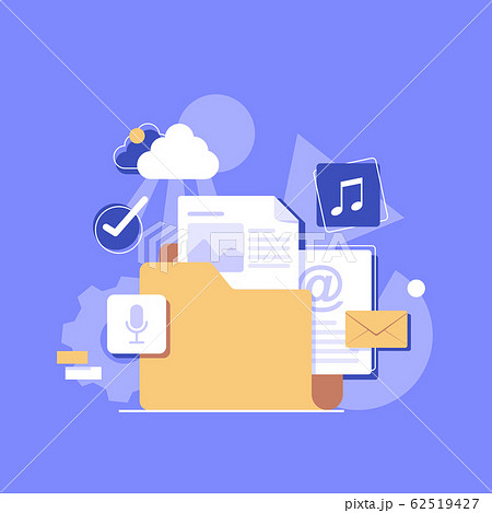 Cloud storage banner concept,flat design icon vector illustration 62519427