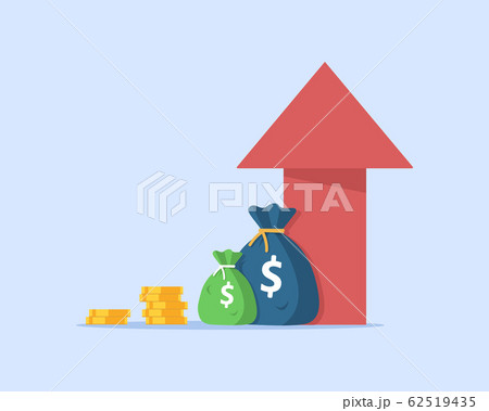 revenue increase,Compound interest, added value,flat design icon vector illustration  62519435