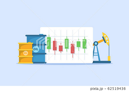 Oil price in the stock market,flat design icon vector illustration 62519436