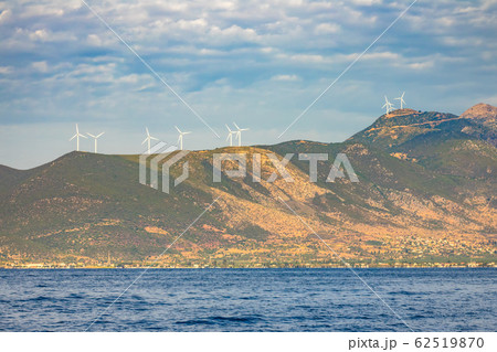 Wind Farms on the Hills of the Greek Coast 62519870