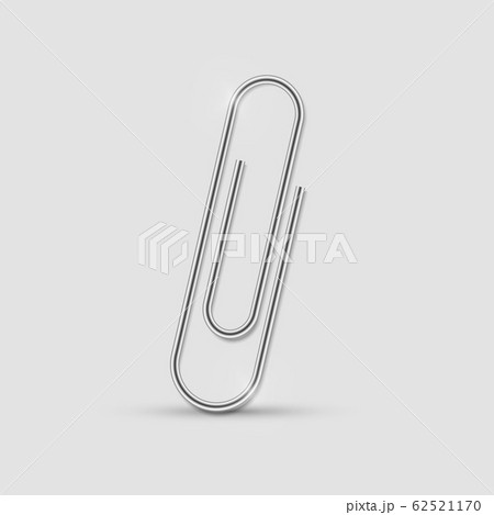 Clip. Realistic paperclip attach. Office metal binder with shadow 62521170