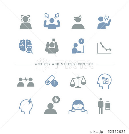 ANXIETY AND STRESS ICON SET 62522025