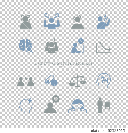 ANXIETY AND STRESS ICON SET 62522025