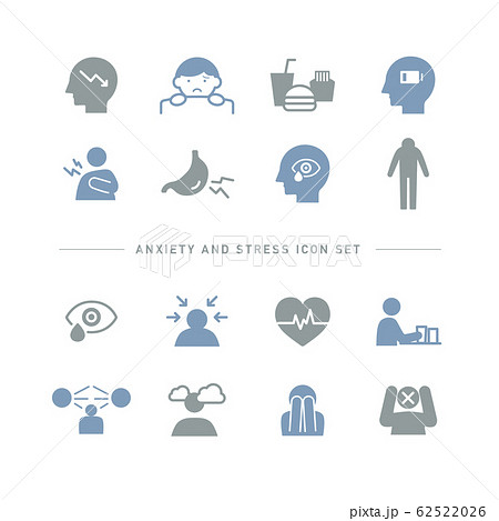 ANXIETY AND STRESS ICON SET 62522026