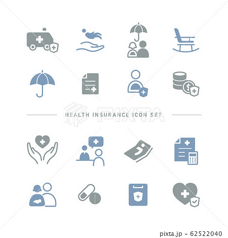 HEALTH INSURANCE ICON SET 62522040