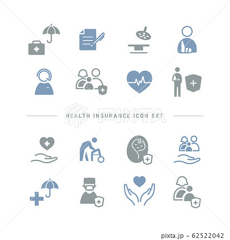 HEALTH INSURANCE ICON SET 62522042