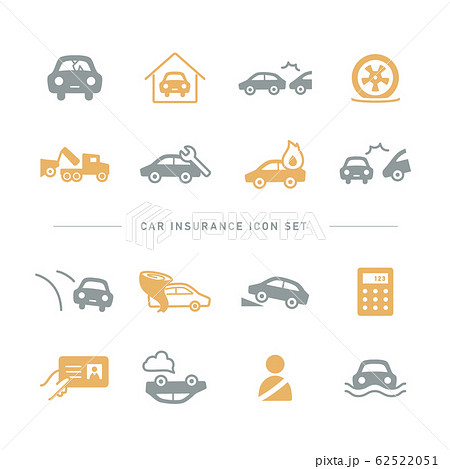 CAR INSURANCE ICON SET 62522051