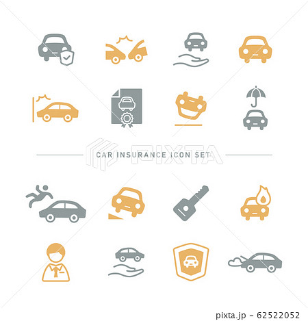 CAR INSURANCE ICON SET CAR INSURANCE ICON SET 62522052