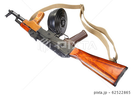 AK 47 assault rifle with 75 round drum magazine AK 47 assault rifle with 75 round drum magazine 62522865