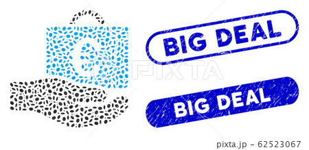 Oval Mosaic Euro Accounting Service with Scratched Big Deal Stamps 62523067