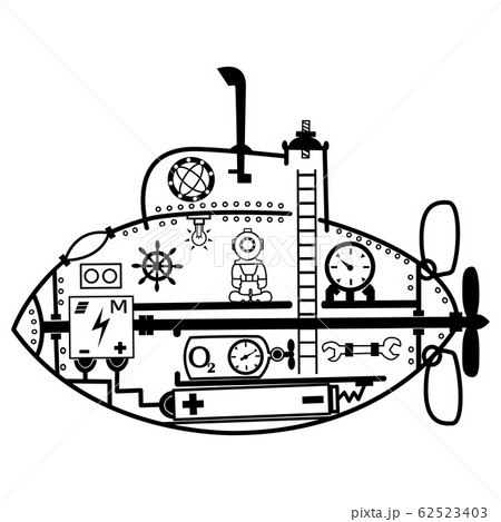 Military submarine icon Outline illustration  Stock Illustration  98913568  PIXTA
