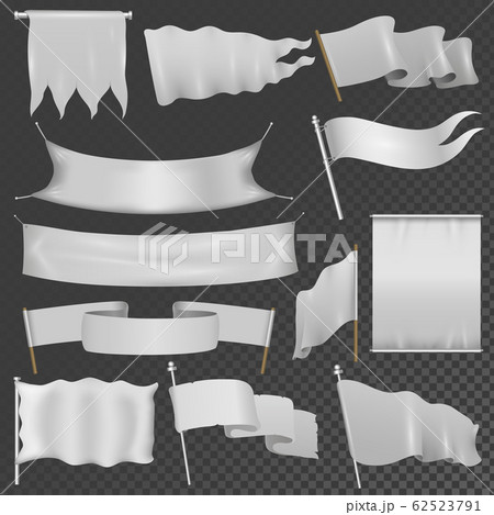 Realistik flag template blank isolated vector set. 62523791