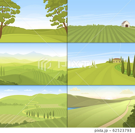Agricultural farm field set vector. Agricultural farm field set vector. 62523793