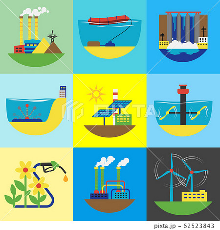 Alternative energy source set vector illustration. 62523843