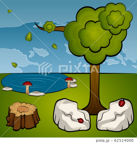 Beautiful spring landscape cartoon Beautiful spring landscape cartoon 62524000