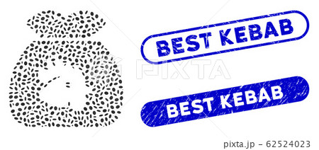 Elliptic Mosaic Chicken Food Sack with Scratched Best Kebab Stamps Elliptic Mosaic Chicken Food Sack with Scratched Best Kebab Stamps 62524023
