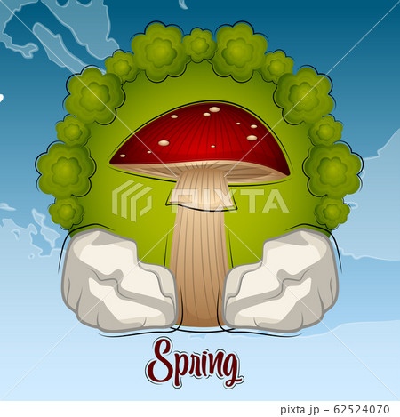 Beautiful spring landscape cartoon 62524070