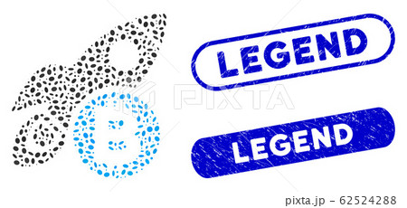Elliptic Mosaic Bitcoin Rocket with Textured Legend Watermarks 62524288