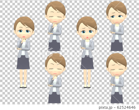 [A troubled] Caucasian female casual ponytail front 62524646