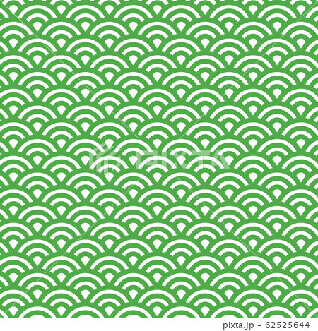 青海波模様　緑 62525644