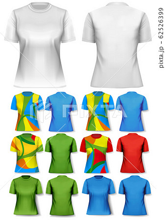 Colorful abstract women t-shirts. Design template. Colorful abstract women t-shirts. Design template. 62526399
