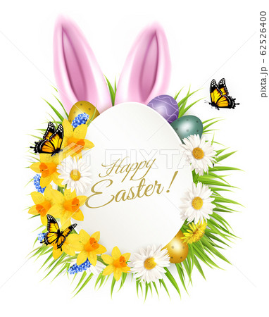 Holiday easter getting card with a colorful eggs Holiday easter getting card with a colorful eggs 62526400