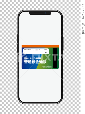 スマートフォンと預金通帳 62527287