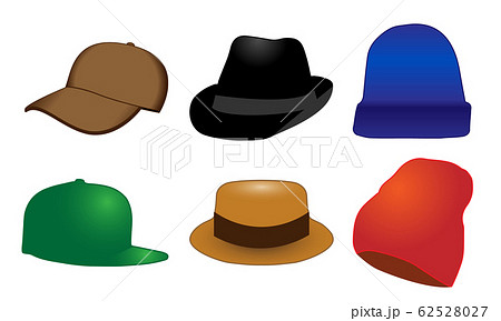 複数の帽子のイラストのセットのイラスト素材
