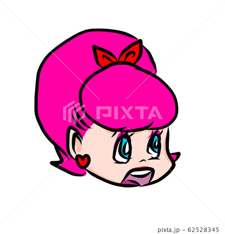 ビックリPOPガール表情/ピンクヘアー ビックリPOPガール表情/ピンクヘアー 62528345