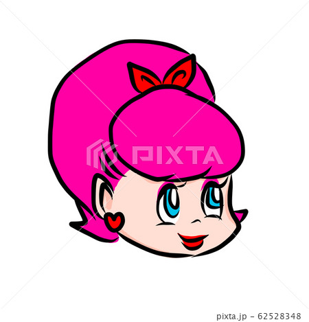 スマイルPOPガール表情/ピンクヘアー 62528348