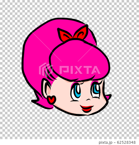 スマイルPOPガール表情/ピンクヘアー 62528348