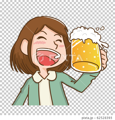 カンパイ 乾杯 ビール お酒 飲み会 宴会 女性のイラスト素材