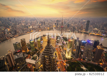 Shanghai skyline city scape, Shanghai luajiazui finance and business district trade zone  Shanghai skyline city scape, Shanghai luajiazui finance and business district trade zone  62530012