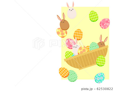 イースターエッグとうさぎのイラスト背景のイラスト素材