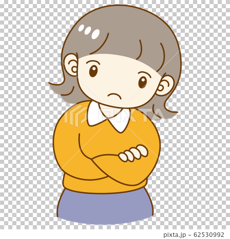 女の子 腕を組む 考える 疑問 女の子 腕を組む 考える 疑問 62530992
