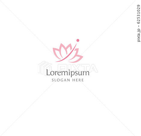ロゴデザインテンプレート ハスの花のイラスト素材