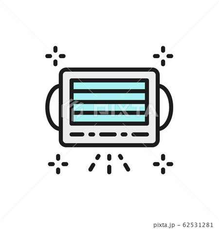 Medical mask flat color line icon. Isolated on white background 62531281