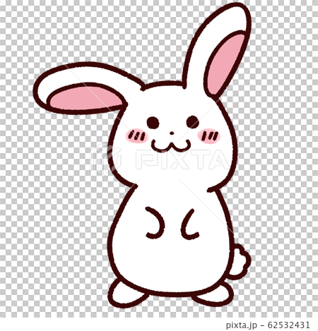 Cute white rabbit 1 - Stock Illustration [62532431] - PIXTA