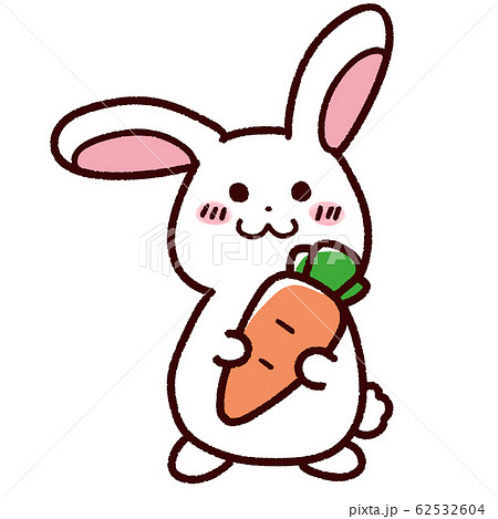 Cute Rabbit With Big Carrot Stock Illustration