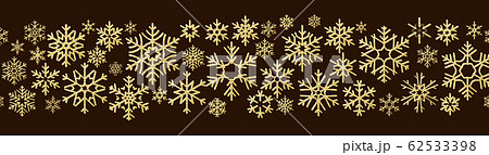 Merry Christmas holiday decoration effect. Golden snowflake seamless pattern. EPS 10 62533398